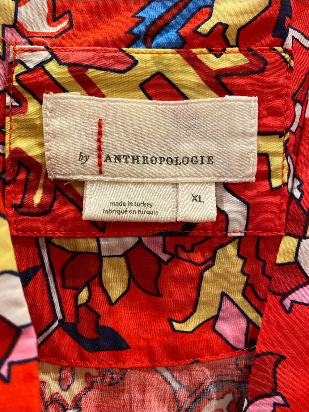 Anthropologie Red Floral Tiered Maxi Dress with Multicolor Print - Picture 2 of 6